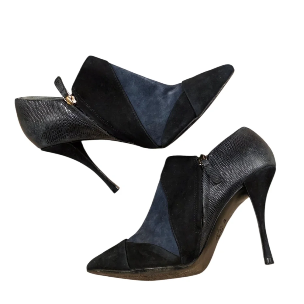 Tory Burch Lorelei Suede Leather Color-block Pointed-toe Pumps Size 8